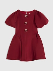River Island Red Heart Scuba Dress - Image 1 of 4
