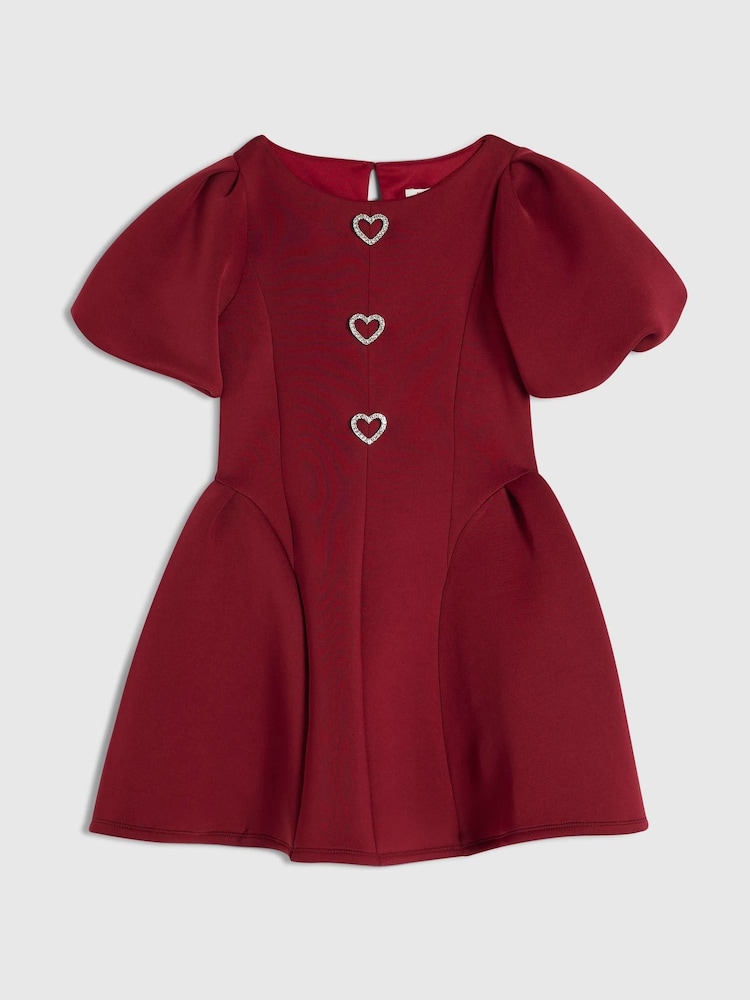 River Island Red Heart Scuba Dress - Image 1 of 4 River Island Red Heart Scuba Dress - Image 1 of 4