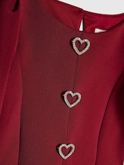 River Island Red Heart Scuba Dress - Image 3 of 4