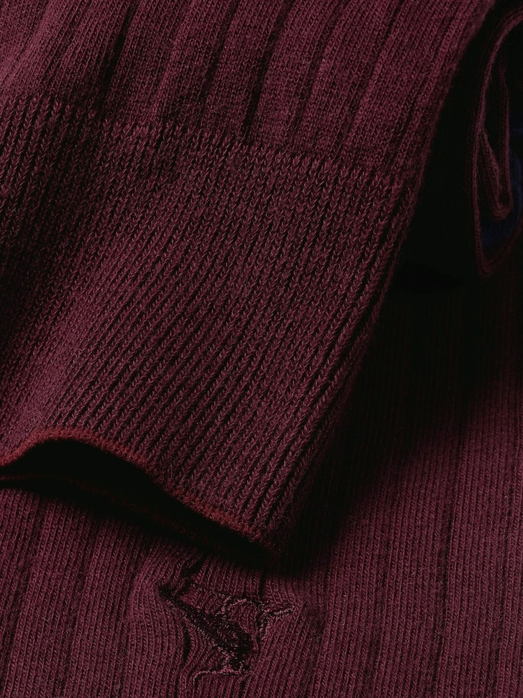 Charles Tyrwhitt Red Wine cotton rib Socks - Image 2 of 2