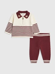 طقم كنزة بولو مخطّطة وبنطلون رياضي من River Island - صورة 2 من 5