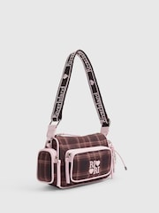 River Island Brown Check Cross-Body Bag with Charms - Image 2 of 5
