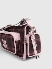 River Island Brown Check Cross-Body Bag with Charms - Image 4 of 5