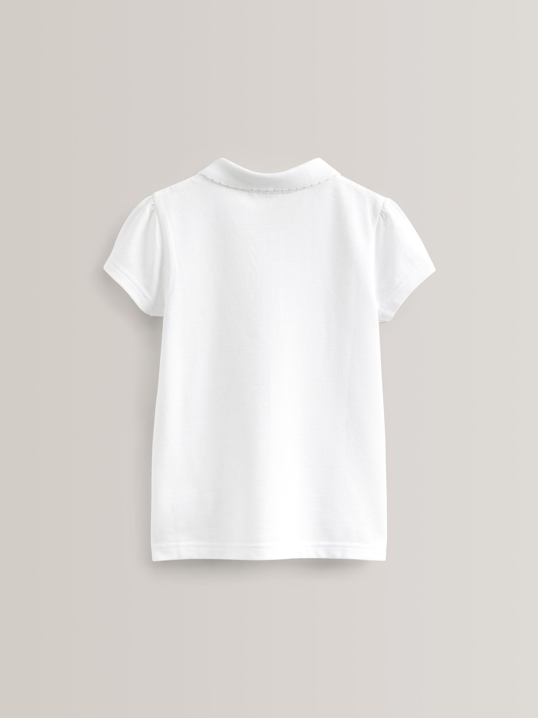 Buy White Regular Fit 100 Cotton Short Sleeve Polo Shirts 5 Pack 3 16yrs from the Next UK online shop
