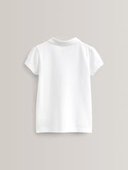 White Regular Fit 100% Cotton Short Sleeve Polo Shirts 5 Pack (3-16yrs) - Image 5 of 5