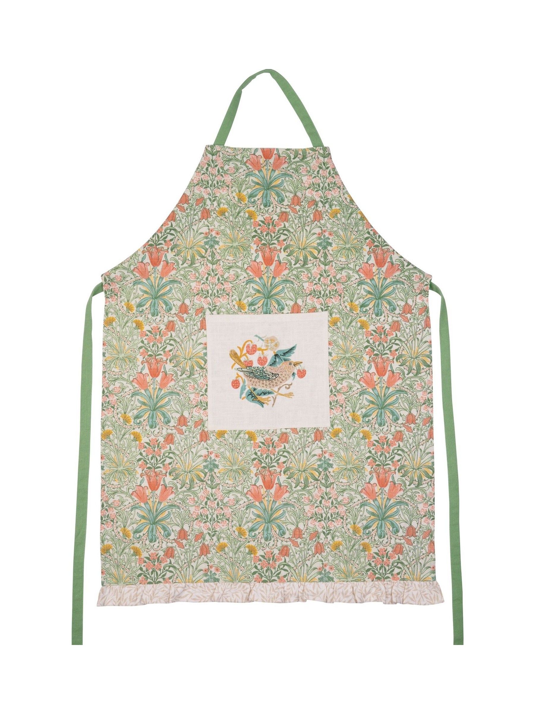 William Morris At Home Unisex Green Kitchen Garden Apron - Image 1