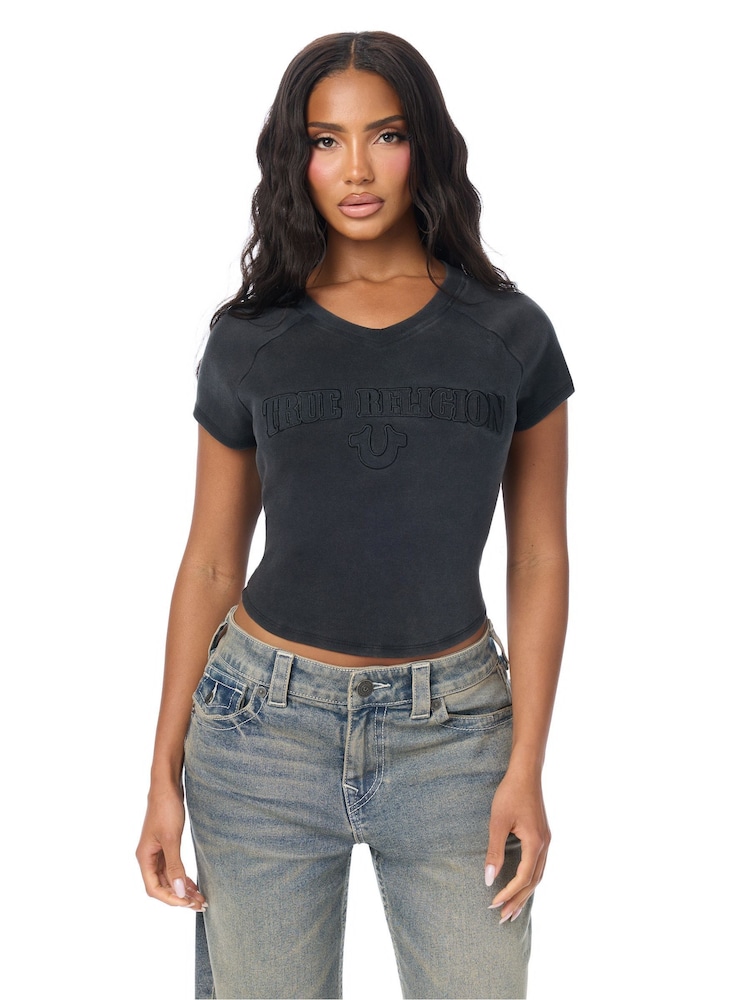 True Religion Embroidered Washed Rib Baby T-Shirt - Image 4 de 4