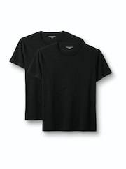 Charles Tyrwhitt Black Crew Neck cotton T-Shirt 2-pack - Image 1 of 6