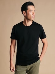 Charles Tyrwhitt Black Crew Neck cotton T-Shirt 2-pack - Image 2 of 6