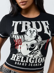 True Religion Black Crystal Buddha Anniversary T-Shirt - Image 1 of 5