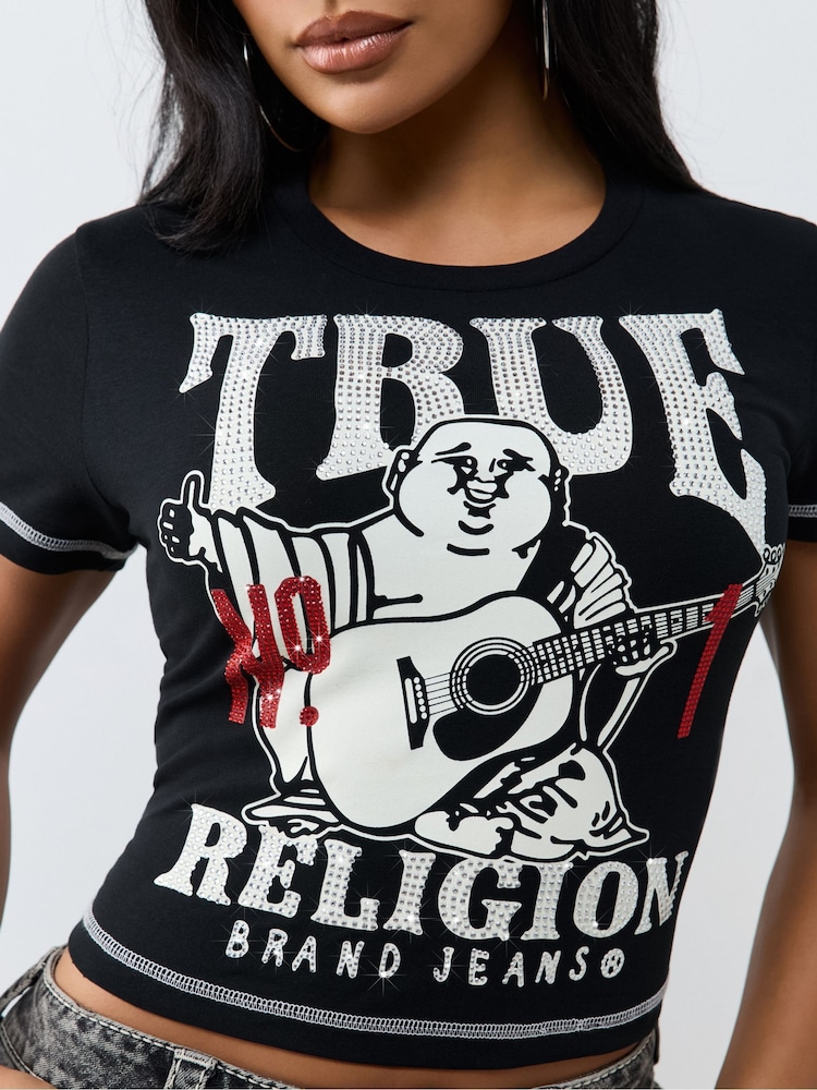 True Religion Black Crystal Buddha Anniversary T-Shirt - Image 1 of 5 True Religion Black Crystal Buddha Anniversary T-Shirt - Image 1 of 5
