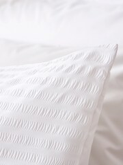 Laura Ashley White 200 Thread Count Set of 2 Emma Seersucker Pillowcases - Image 2 of 3
