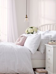 Laura Ashley White 200 Thread Count Set of 2 Emma Seersucker Pillowcases - Image 3 of 3