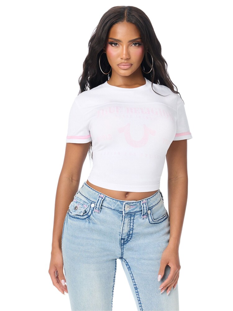True Religion White Crystal Horseshoe Baby T-Shirt - Image 4 of 4 True Religion White Crystal Horseshoe Baby T-Shirt - Image 4 of 4