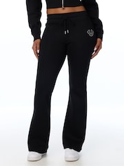 True Religion Black Studded Mid Rise Flare Joggers - Image 1 of 5