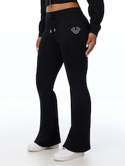 True Religion Black Studded Mid Rise Flare Joggers - Image 3 of 5