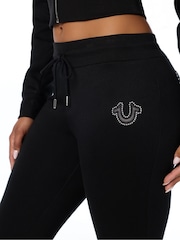 True Religion Black Studded Mid Rise Flare Joggers - Image 4 of 5