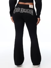 True Religion Black Studded Mid Rise Flare Joggers - Image 5 of 5