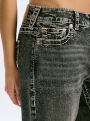 True Religion Bobbi Baggy Big T No 1 Logo All Over Print Denim Jeans - Image 3 de 5