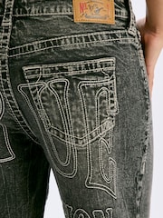 True Religion Bobbi Baggy Big T No 1 Logo All Over Print Denim Jeans - Image 4 de 5