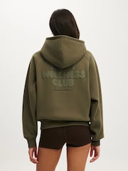 Meža zaļš - Cotton On Plush Premium Graphic Raglan kapučjakas - Attēls 2 no 4