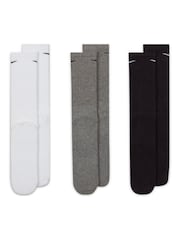 Nike Grey Crew Everyday Cushioned Crew Socks 3 Pack - Image 3 of 4