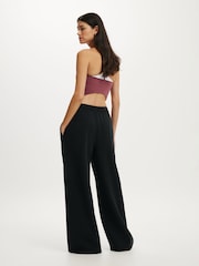 Negro - Pantalones de chándal de pierna ancha con lazo en la cintura y felpa de Cotton On - Imagen 2 de 6
