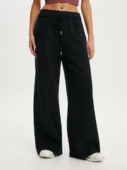 Negro - Pantalones de chándal de pierna ancha con lazo en la cintura y felpa de Cotton On - Imagen 4 de 6