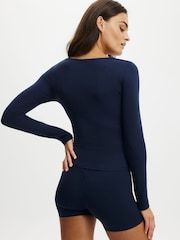 Cotton On Blue Ultra Soft Scoop Neck Long Sleeve Top - Image 2 of 5