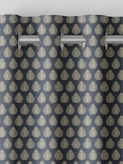 Emily Bond Indigo Blue Jaipur Made to Measure 100% Cotton Curtains - Image 7 of 9