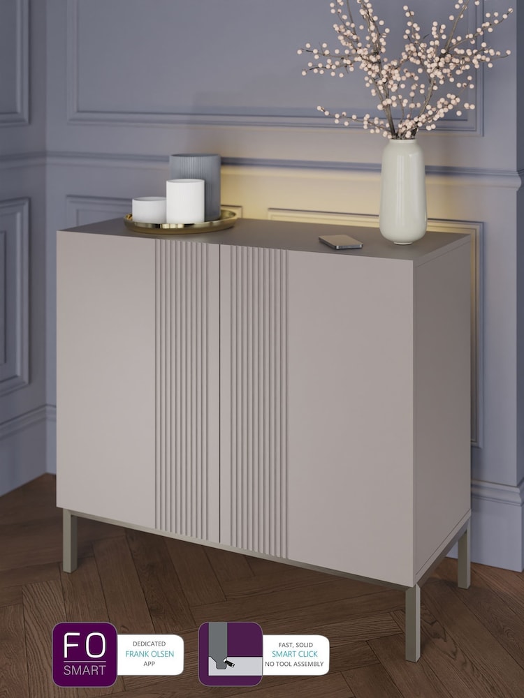 Frank Olsen Grey Iona 2 Door Tall Sideboard with SMART Features - Image 2 of 6