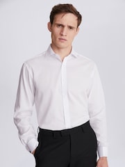 MOSS White Regular Fit Double Cuff Textured Shirt - Image 1 of 6