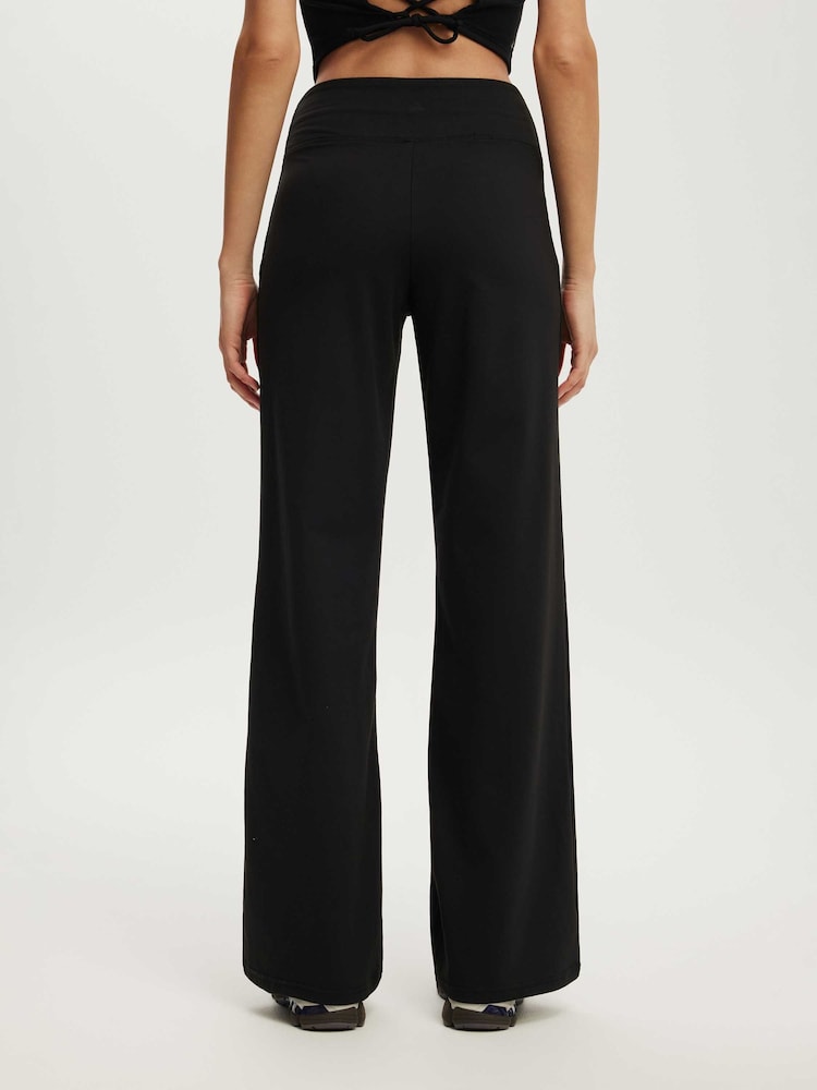 Қара - Cotton On Ultra Soft Tie Front Wide Leg Leggings - 6суретінің 6 суреті
