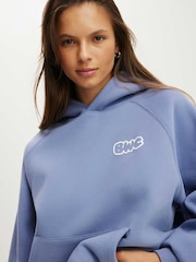 Blå - Cotton On Plysch Premium Grafisk Raglanhuvtröja - Bild 3 av 5