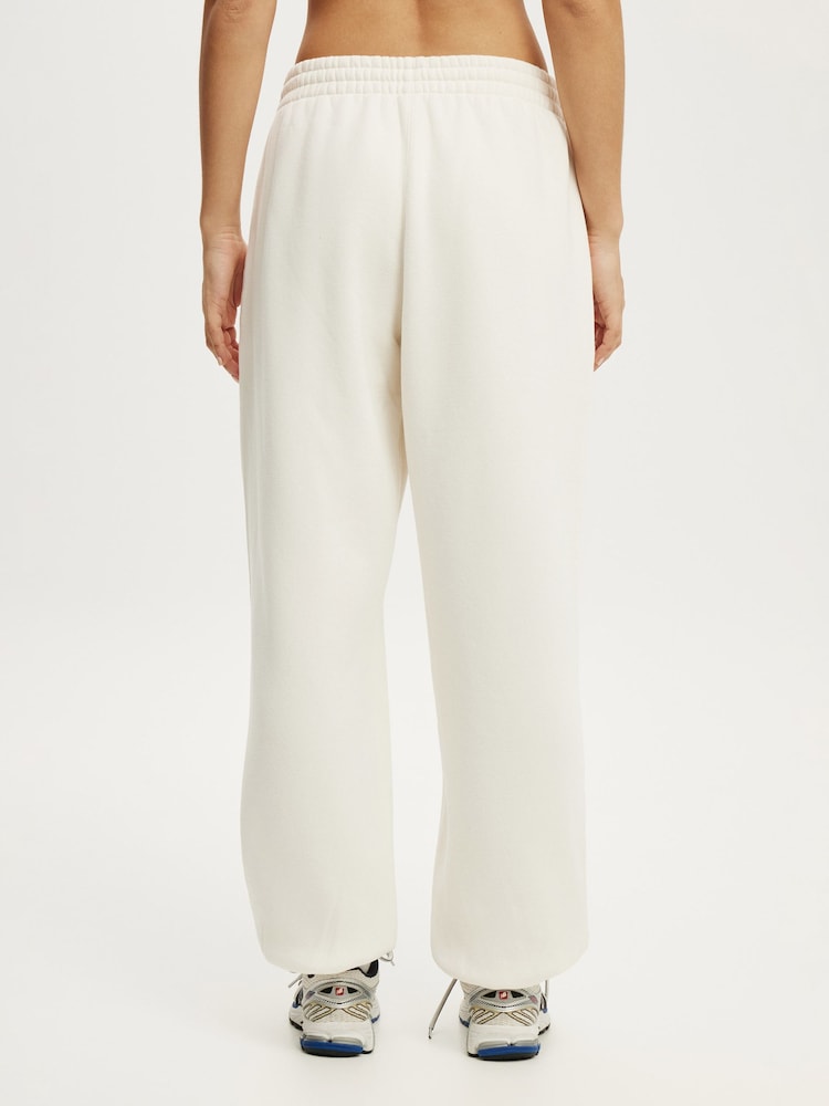 Cotton On White Plush Boyfriend Joggers - Image 2 of 3 Cotton On White Plush Boyfriend Joggers - Image 2 of 3