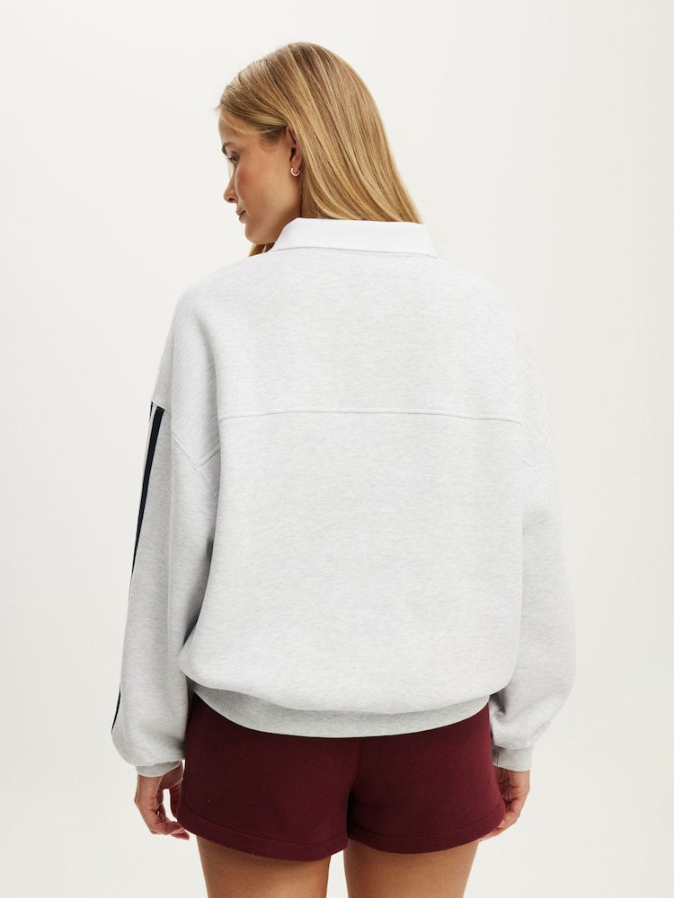 Серый - Cotton On Plush Oversized Rugby Sweatshirt - Изображение 2 4