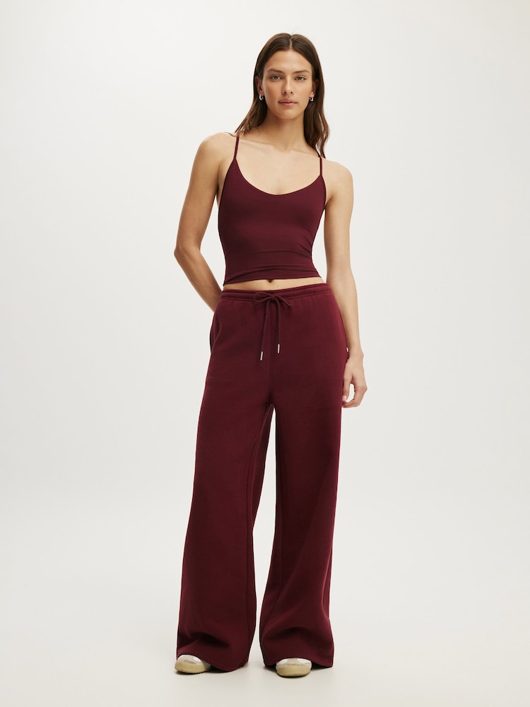 Қоңыр - Cotton On Plush Tie Waist Wide Leg Joggers - 4суретінің 1 суреті