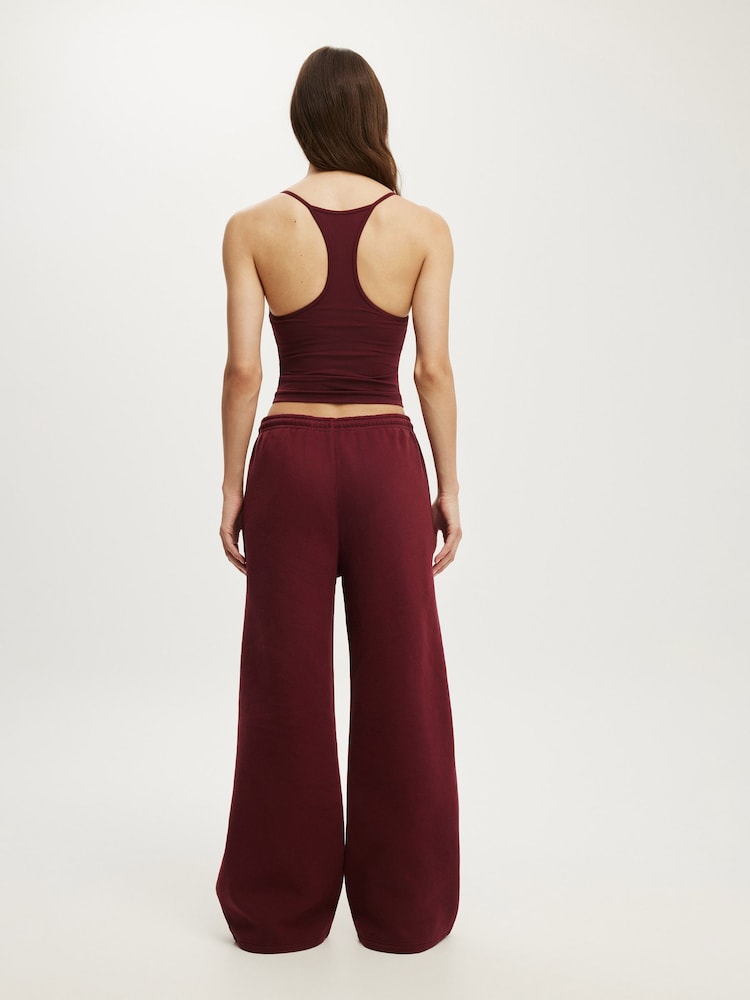 Қоңыр - Cotton On Plush Tie Waist Wide Leg Joggers - 4суретінің 2 суреті