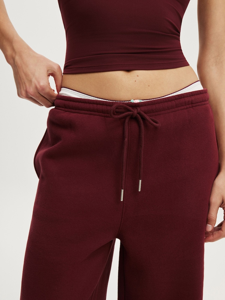 Қоңыр - Cotton On Plush Tie Waist Wide Leg Joggers - 4суретінің 4 суреті
