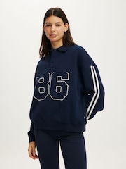 Синий - Cotton On Plush Oversized Rugby Sweatshirt - Изображение 1 4