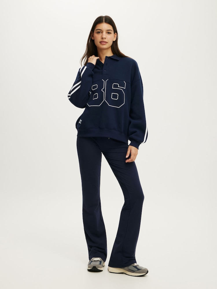 Синий - Cotton On Plush Oversized Rugby Sweatshirt - Изображение 4 4