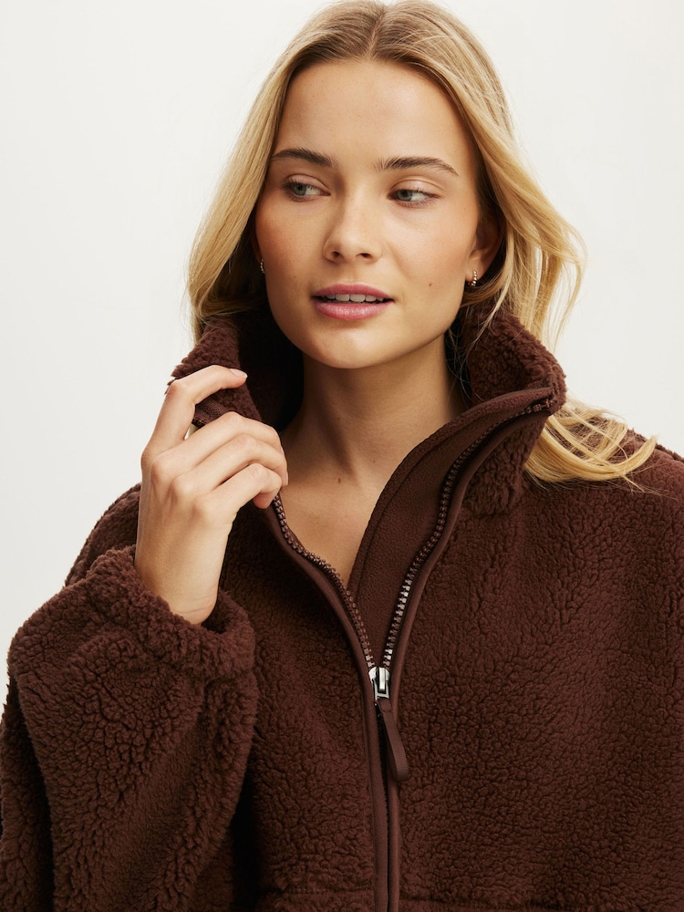 Cotton On Brown Trail Sherpa Jacket - Image 4 of 4 Cotton On Brown Trail Sherpa Jacket - Image 4 of 4