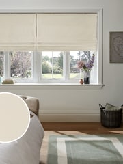 Natural Light Ready Made Blackout Cotton Roman Blinds - Image 1 of 6