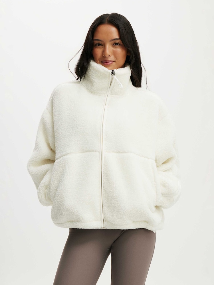 Cotton On White Trail Sherpa Jacket - Image 1 of 4