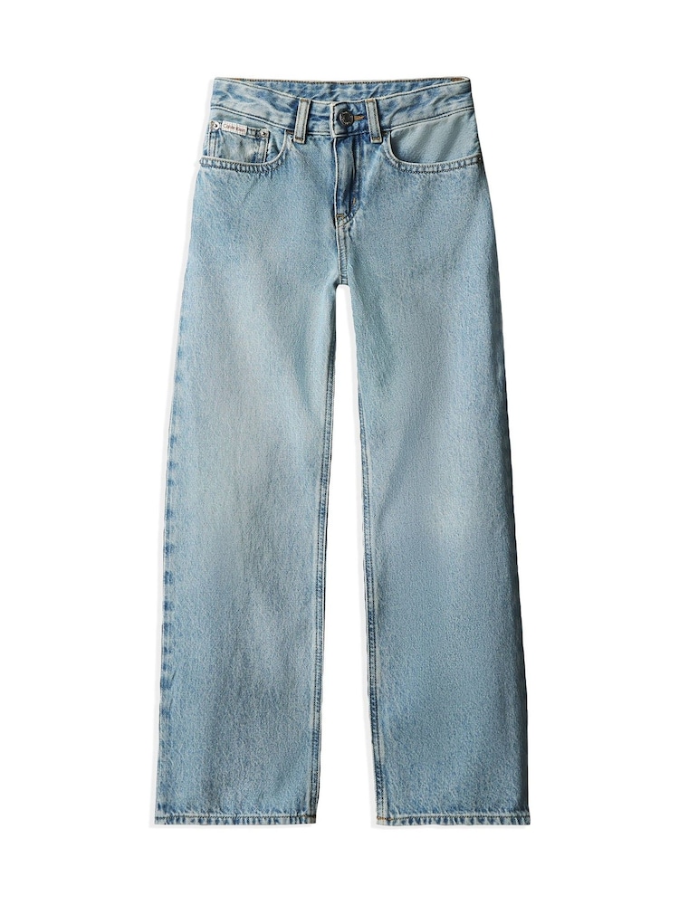 Azul - Calça jeans Calvin Klein de cintura alta e wide leg - Imagem 6 de 6