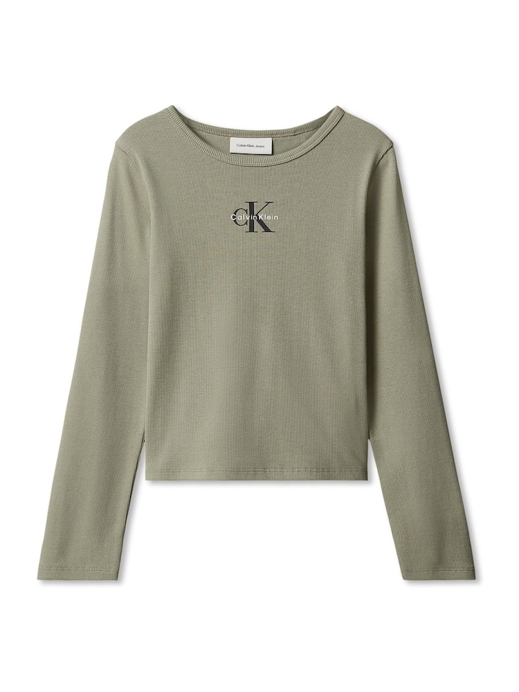 Verde di petrolio - Calvin Klein Long Sleeve Logo T-Shirt - Immagine 5 di 5 Verde di petrolio - Calvin Klein Long Sleeve Logo T-Shirt - Immagine 5 di 5