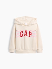 Gap Cream Fair Isle Relaxed Logo Hoodie (6mths-5yrs) - Image 1 of 3