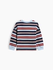 Gap Blue & Burgundy Red Stripe Heavyweight Long Sleeve T-Shirt (6mths-5yrs) - Image 2 of 2
