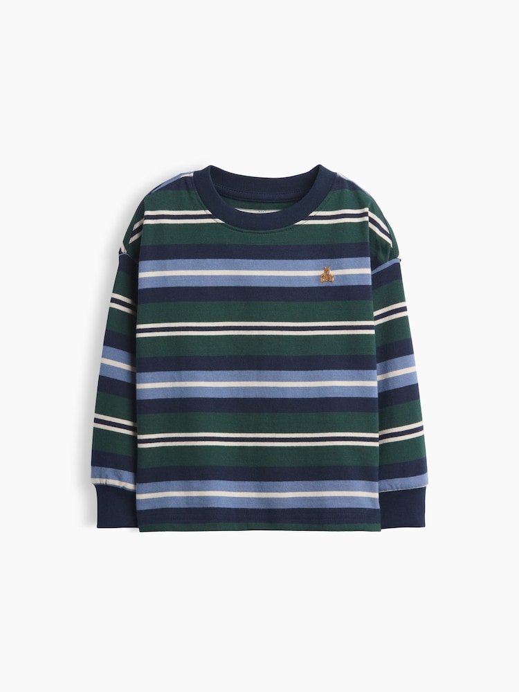 Gap Green & Blue Heavyweight Long Sleeve T-Shirt (6mths-5yrs) - Image 1 of 1 Gap Green & Blue Heavyweight Long Sleeve T-Shirt (6mths-5yrs) - Image 1 of 1