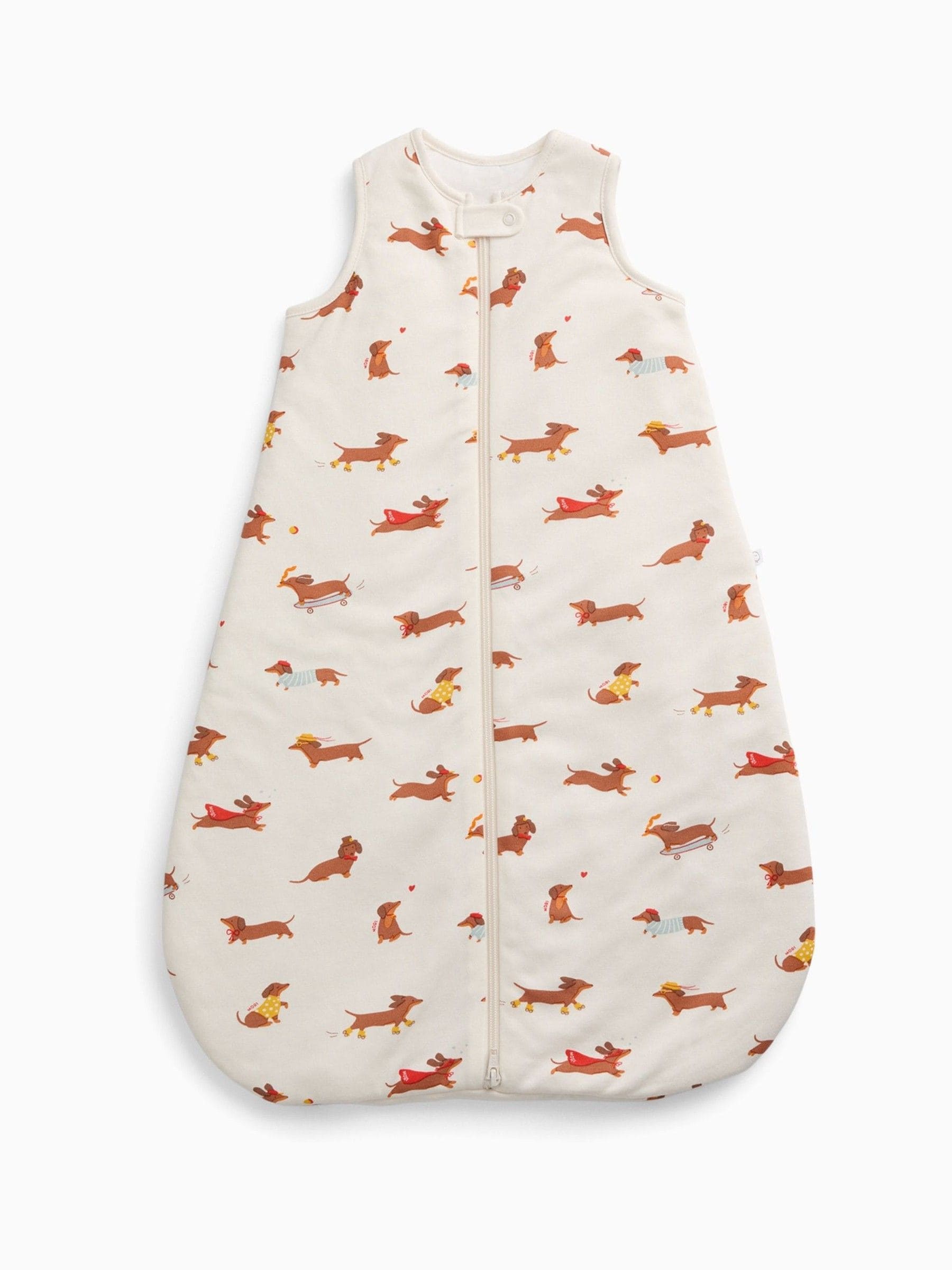 MORI Cream Sausage Dog Supersoft Front Opening Sleeping Bag
